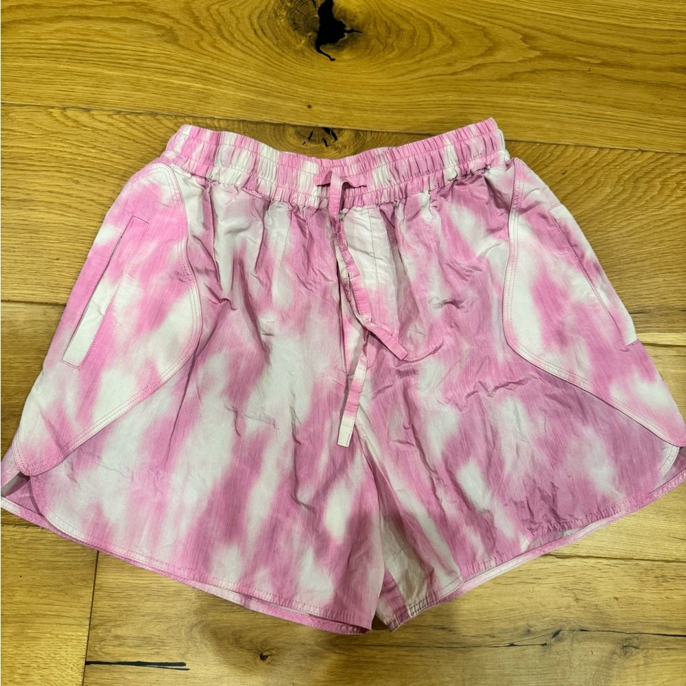 Pink Tie-Dye Women’s Casual Drawstring Shorts